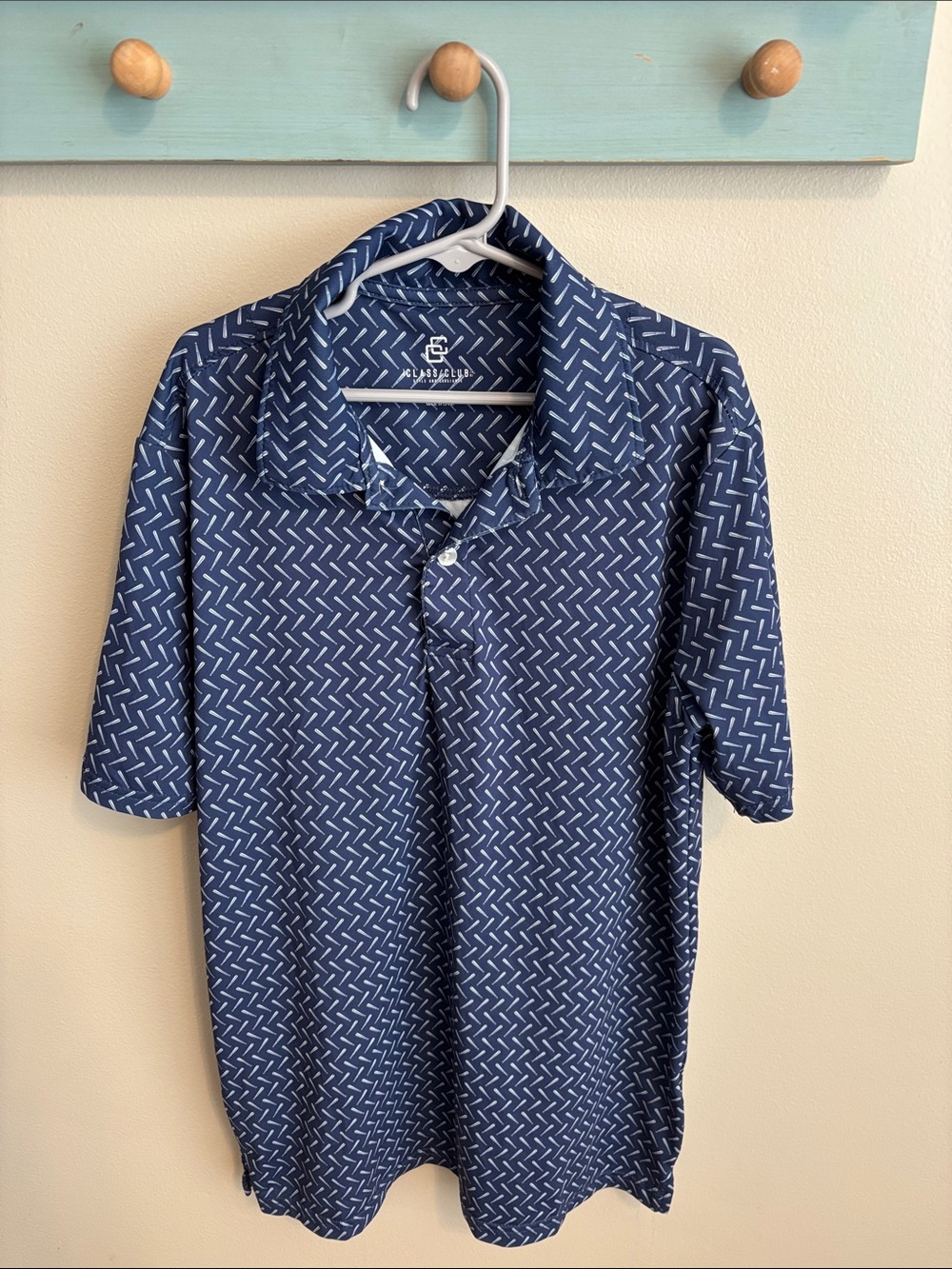 Class Club Navy Polo with Baseball Bat all over Print size 14/16